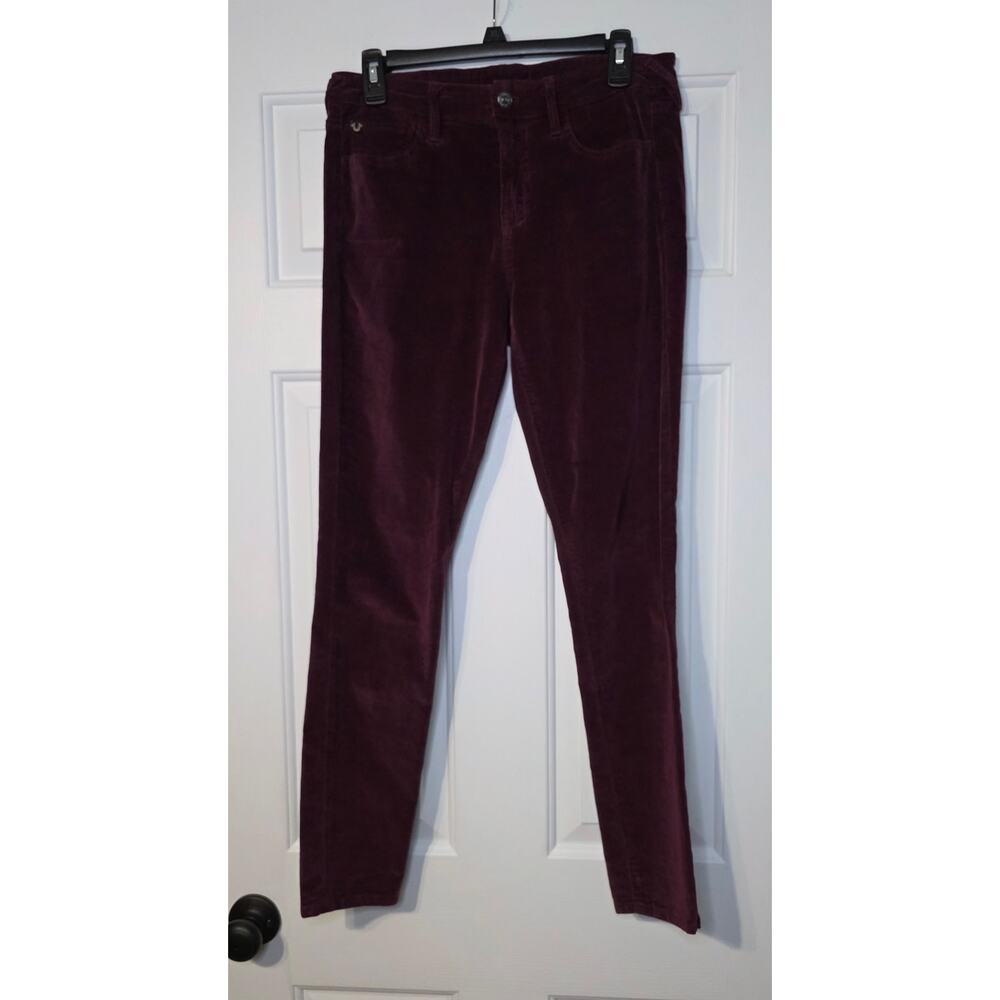 True Religion Pants Womens‎ Burgandy Velvet Skinny Size 29